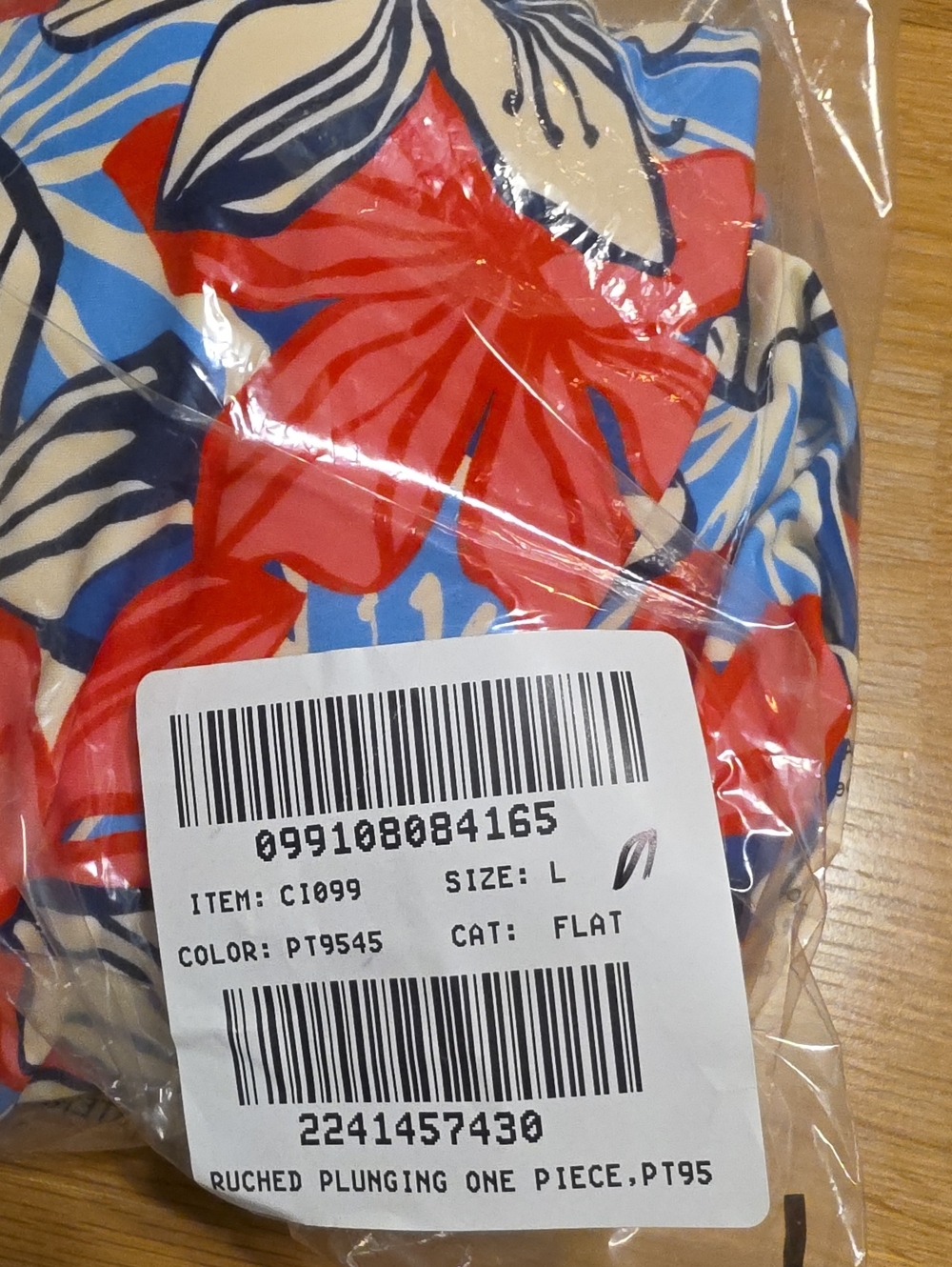J. Crew RUCHED PLUNGING Floral  One-Piece in Coral, Blue & Cream SIZE L NEW - Picture 14 of 15